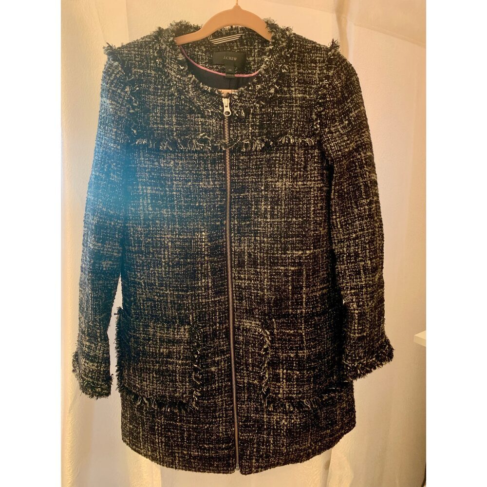 J.Crew Long Tweed Blazer Coat sz 00